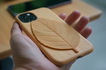 Fototapeta premium Hand Holding Eco-Friendly Phone Case