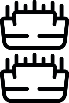 recommend clip art: Hair extension weft showing sewing tracks being prepared for application by a hairdresser