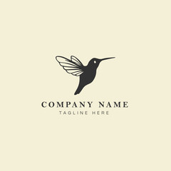 Hummingbird logo design vector illustration, hummingbird logo template icon