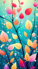 AI generated illustration of a background with leaves