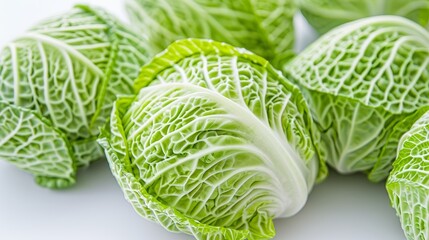 Fototapeta premium Close-up shot of fresh green cabbage