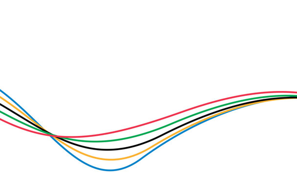 Olympic games straight lines, Olympic color ring, game line, modern, design vector illustration.