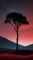 AI generated image of nature in dark