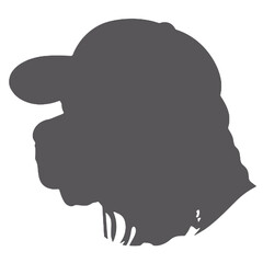 boxer dog in baseball cap silhouette vector 