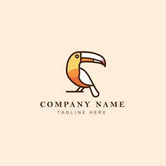 toucan bird logo vector icon illustration design template - vector graphic