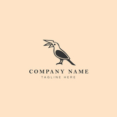 Pheasant logo design template. Vector illustration. Vintage style.