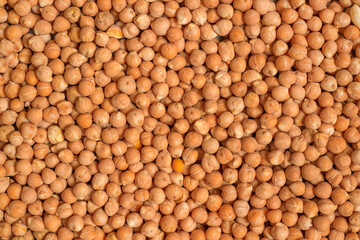 Wholesome chickpeas top view as background