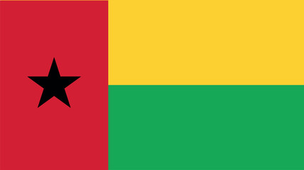Official vector flag of Guinea-Bissau. Illustration eps10.