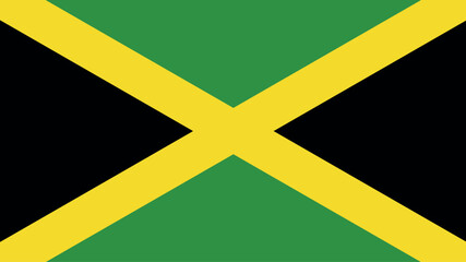 Official vector flag of Jamaica. Illustration eps10.Web