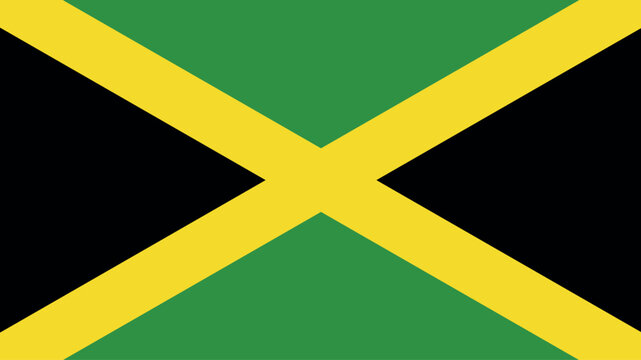 Official vector flag of Jamaica. Illustration eps10.Web