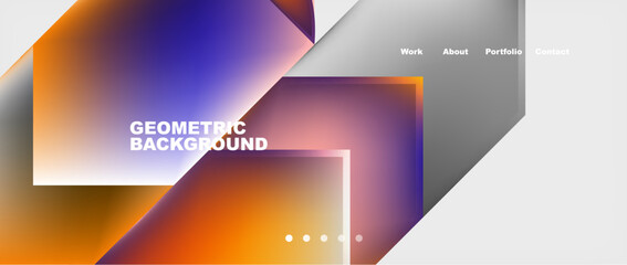 Abstract geometric shapes web design page. Vector Illustration For Wallpaper, Banner, Background, Card, Book Illustration, landing page