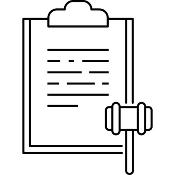 clipboard and gavel legal document clip art preview