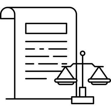 legal document and scales outline clip art preview