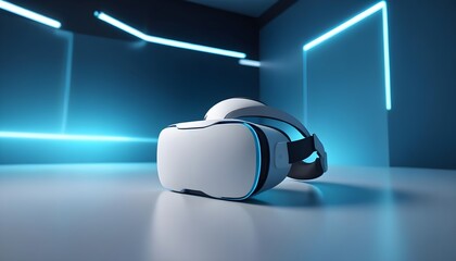 VR futuristic virtual reality and AR technologies 3d meta verse concept mockup without people