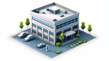 Obraz premium 3D vector of a business building, representing office and business concepts.