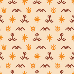 Obraz premium African ethnic seamless pattern. Tribal background