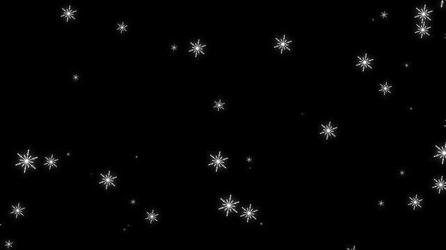 Animation of snowflakes for Christmas and holiday design. Alpha channel included.