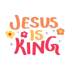 Christian typography design for Sticker. The message of the Gospel of Jesus Christ. Bible lesson for kids or use as poster, card, flyer or T Shirt