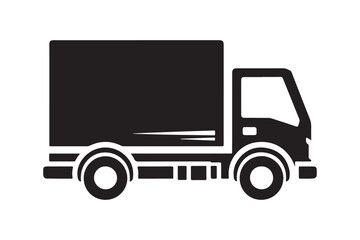Vector Silhouette of Delivery Truck Minimalist Design