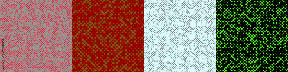Poster abstract random halftone dot pattern set
