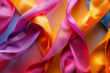 Design a vibrant twisted ribbon background with bold, contrasting colors to create a dynamic and energetic visual effect.
