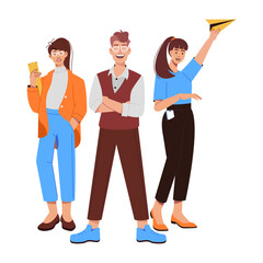 Obraz premium A flat illustration of team members