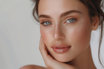 A woman with a beautiful face and a smile