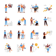 WebPack of Corporate Persons Flat Illustrations 

