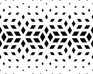Seamless halftone vector background. Filled with diamonds