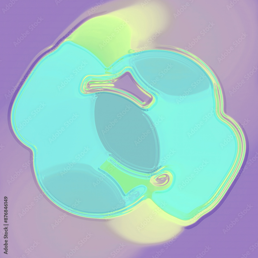 Aufkleber Digital illustration of an organic shape in an abstract style. 3d rendering