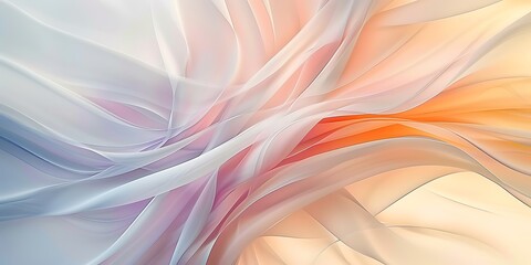 Abstract pastel blowing silk fabric. Gusting delicate scarves.