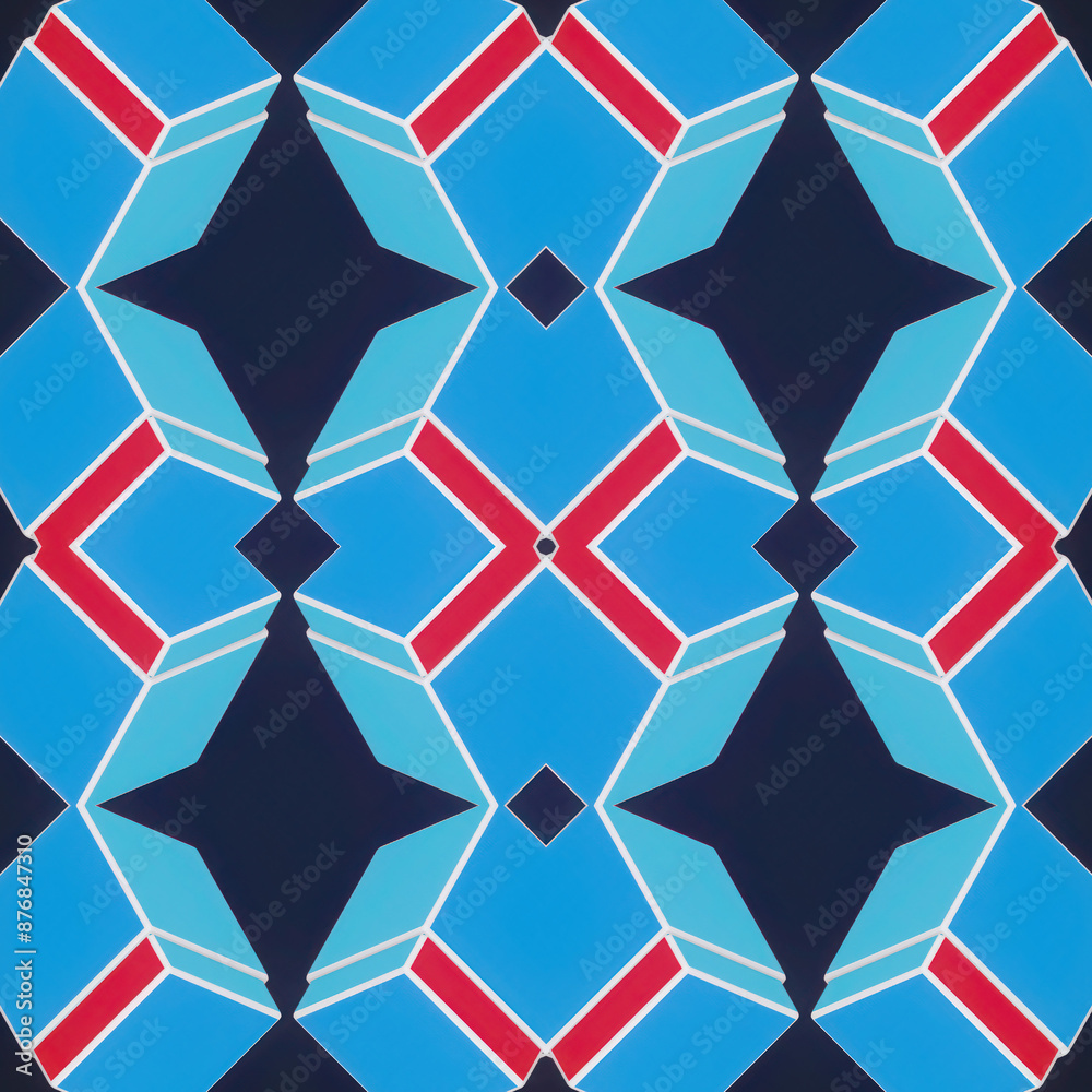 Poster Multi colored geometric shapes and patterns. 3d rendering digital illustration