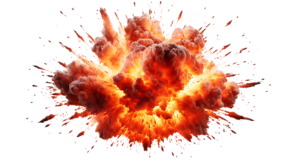 Realistic explosion on transparent background