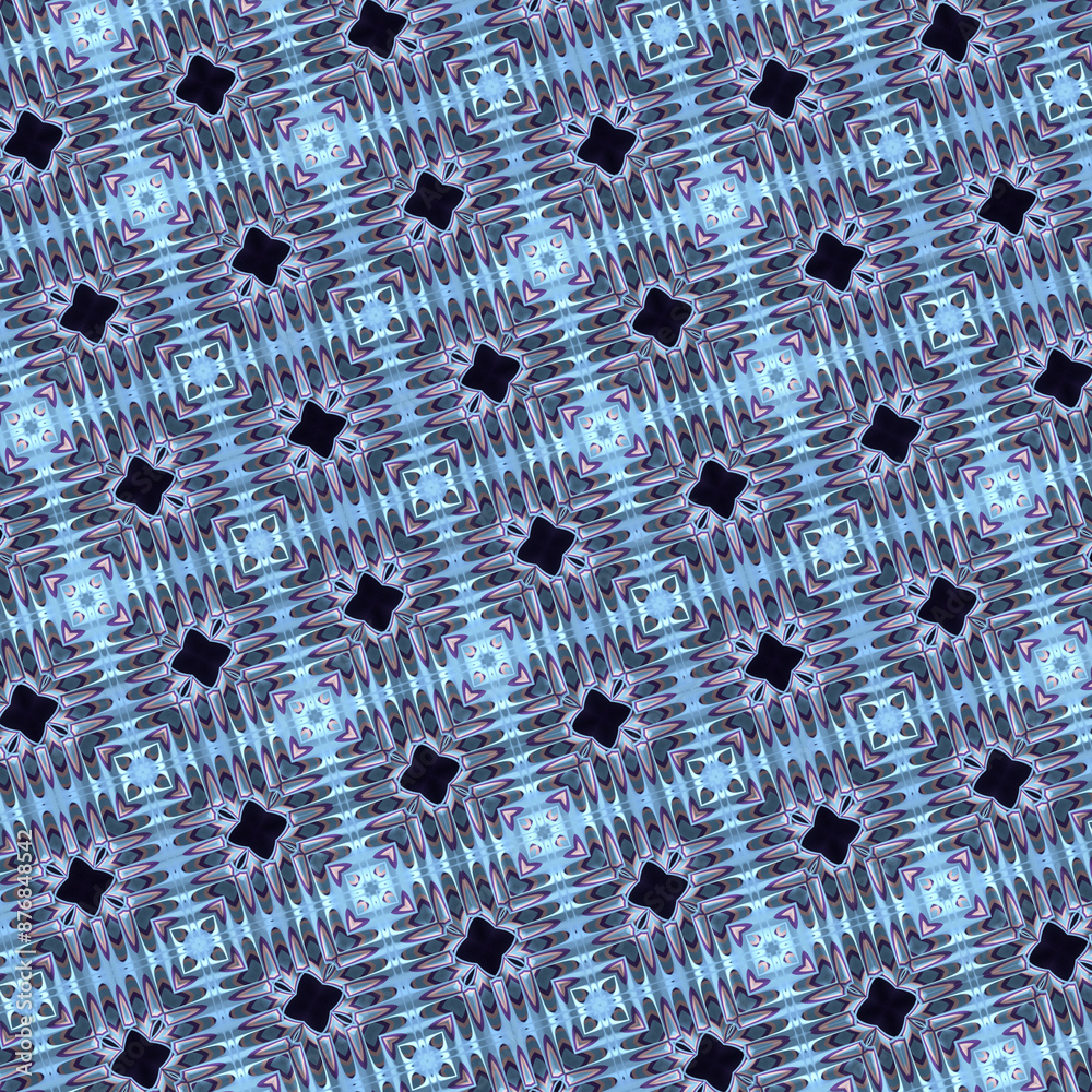 Aufkleber Digital illustration of a pattern composed of several colorful geometric shapes. 3d rendering