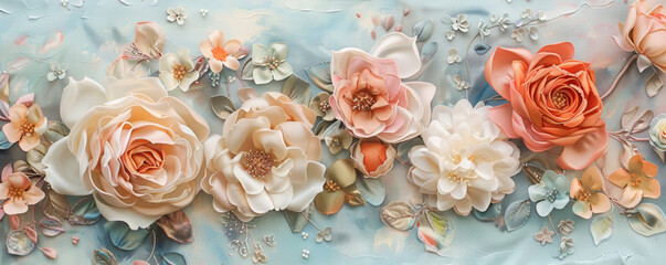 Pastel Fabric Flowers Arrangement