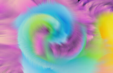 Abstract digital painting with swirl of colors in soft style