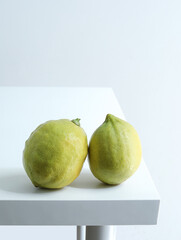 Summer fresh fruit lemon on white tabletop