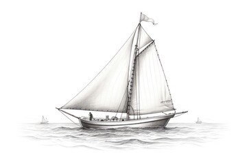 Sailboat drawing vehicle sketch.