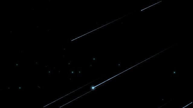 alpha Meteor shower falls in the night universe starry sky