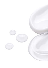 cosmetic smears cream texture on transparent background