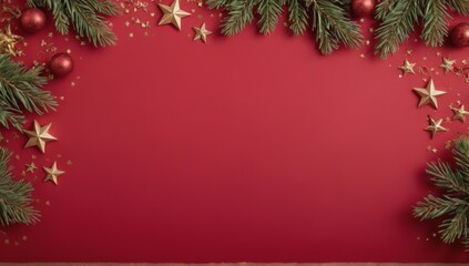 Christmas wall decoration with copy space