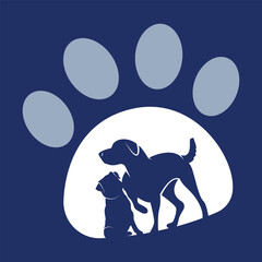 dog cat pet care logo