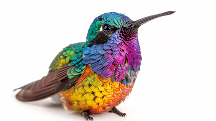 Fototapeta premium Beautiful Colibri hummingbird isolated on a white background.