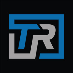INITIALS TR LETTER ALPHABETS LOGO