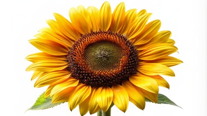 Fototapeta premium Bright, Beautiful Sunflower Isolated On White Background.