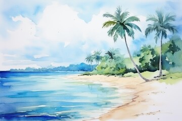 Obraz premium Beach land sea landscape.