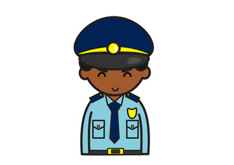 笑顔の黒人男性警察官