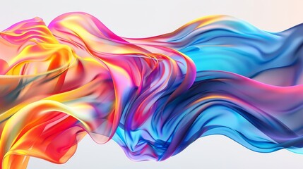 Obraz premium Abstract rainbow-colored wavy shape with a fluid, dynamic form.