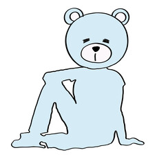 illustration of bearhead sitting 5 _ colored