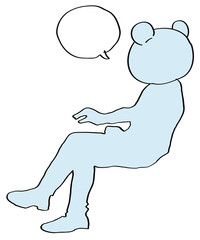 illustration of bearhead sitting 4 _ colored